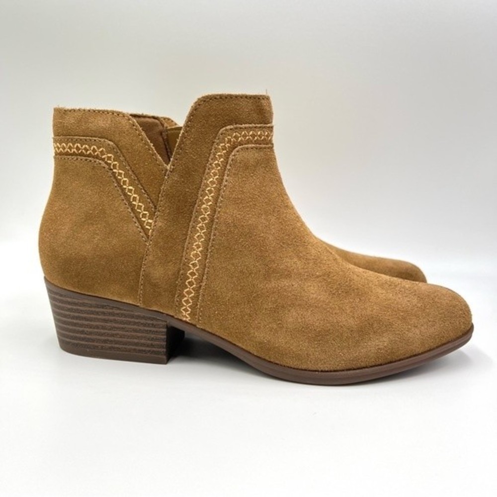 Clarks Womens Size 11 Adreena Ease Brown Suede Leather Ankle Boots Booties Shoes